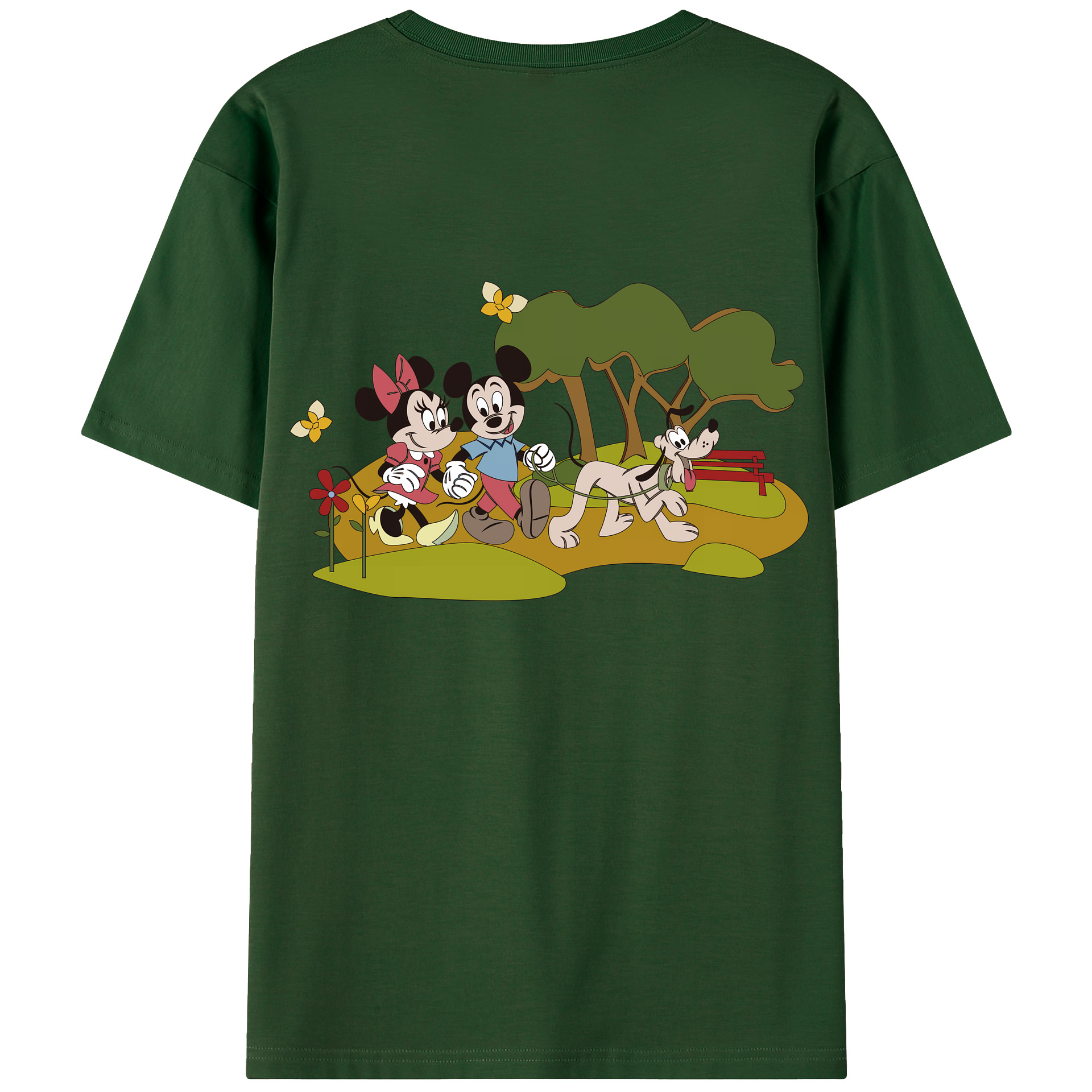 （画像用） ミッキーマウス Mickey Mouse 綿100％半袖Tシャツ（背面プリント）